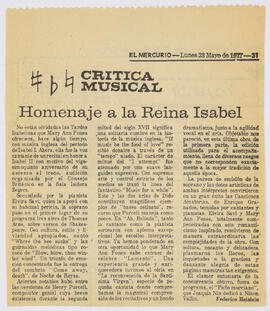 Artículo : Homenaje a la Reina Isabel
