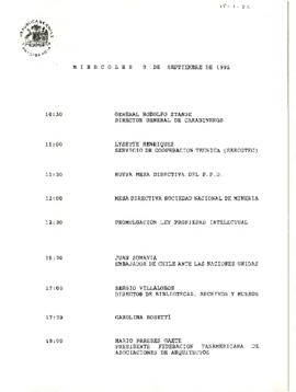 Programa Miércoles 9 de Septiembre de 1992