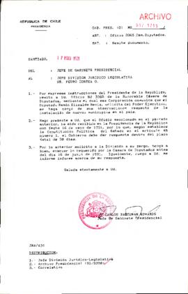 [Se remite Oficio N°3365 a Jefe de la División Jurídico Legislativa]