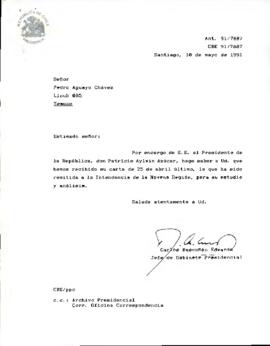 [Remite carta a la Intendencia de la novena región]