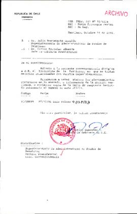 [Oficio del Jefe de Gabinete Presidencial dirigido al Superintendente de Administradoras de Fondos de Pensiones]