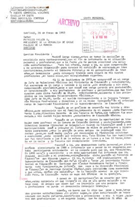 [Carta por petición de reconocimiento como exonerado político]