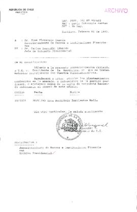 [Oficio del Gabinete Presidencial dirigido a la Superintendencia de Bancos e Instituciones Financieras, mediante el cual se solicita informar gestión realizada ante solicitud de particular]
