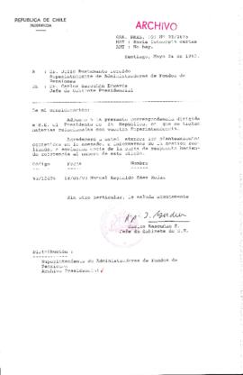 [Oficio  Gab. Pres. Ord. N° 2675 de Jefe de Gabinete Presidencial, remite copia de carta que indica]