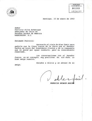 Carta dirigida a la Embajada de Chile en Estados Unidos] - Archivo  Patrimonial Universidad Alberto Hurtado