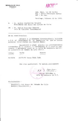 [Oficio  Gab. Pres. Ord. N° 0811 de Jefe de Gabinete Presidencial, remite copia de carta que se indica]