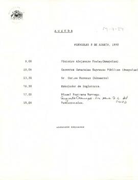 Agenda del 08 de Agosto de 1990.