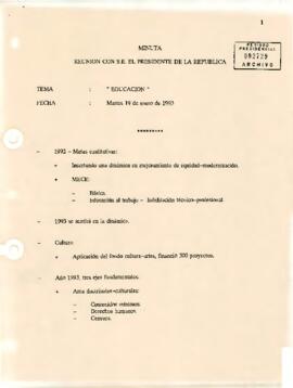 Minuta Reunión con S.E. El Presidente de la República Tema: "Justicia"