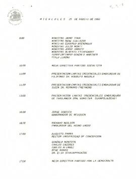Programa Miércoles 25 de Agosto de 1993.