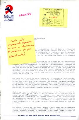 [Carta de dirigentes sindicales dirigida al Presidente Patricio Aylwin, referente a solicitud de asilo para el señor Erich Honecker]