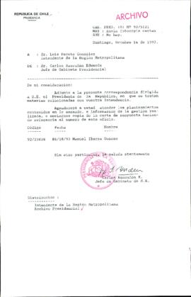 [Oficio Ord. N° 5121 de Jefe de Gabinete Presidencial, remite copia de carta]