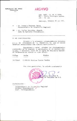 [Oficio del Jefe de Gabinete Presidencial dirigido al Subsecretario de Desarrollo Regional]