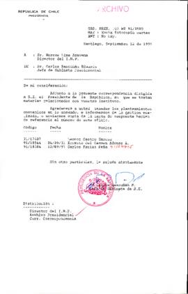 [Se adjunta correspondencia a Director de INP]