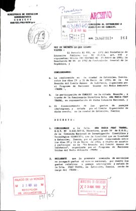 [Decreto N° 164 sobre miembro de directiva CONICYT  para participar en la '6a Reunión del Comité ...