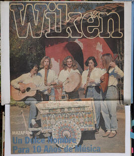 Portada Revista Wikén con el Grupo Mazapán : Un Dulce Nombre para 10 Años de Música
