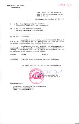 [Se adjunta correspondencia a Gobernador Provincial de Concepción]