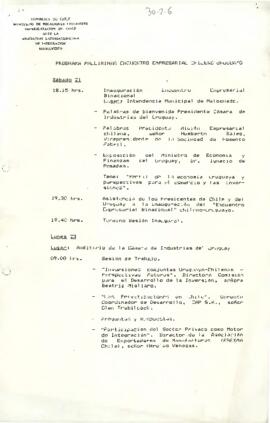 Programa Preliminar Encuentro Empresarial Chileno-Uruguayo