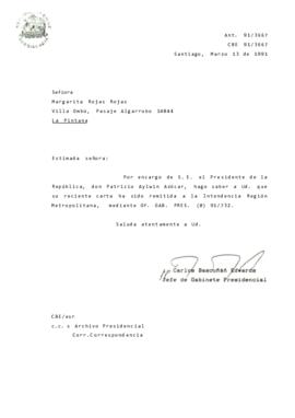 [Se remite carta a Intendencia Región Metropolitana]