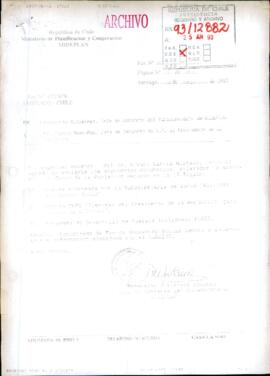 [Fax de Jefe Gabinete de Subsecretario MIDEPLAN, remite documentos]