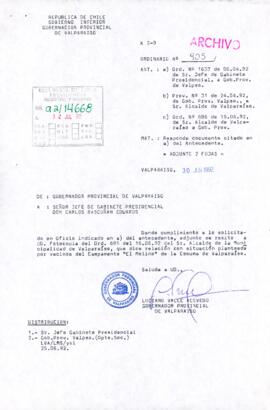 [Memorandum N° 541 de Subdirector de Ceremonial y Protocolo, remite documento]