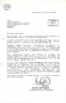 [Carta dirigida a Vicepresidente PDC Providencia]