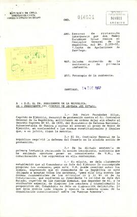 ORD. 010551, dirigida a S.E. el Presidente de la República de parte del Presidente del Consejo de Defensa del Estado, sr. Guillermo Piedrabuena Richard
