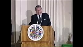Presidente Aylwin pronuncia discurso en la Cede de Organización de los Estados Americanos (OEA) en Washington D.C. : video