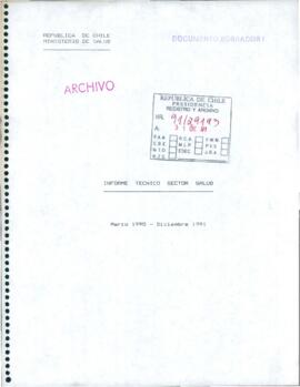 Informe técnico sector salud marzo 1990 - diciembre 1991
