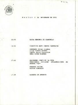 Programa Martes 03 de Noviembre de 1992.