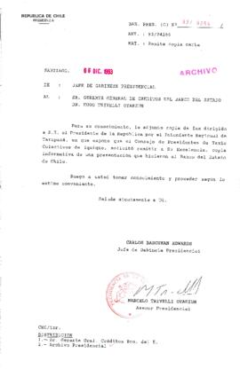 [Oficio Gab. Pres. Ord. N° 6264  de Jefe de Gabinete Presidencial, remite copia de carta que se indica]