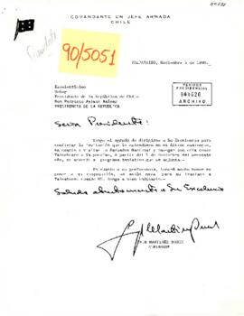 Carta enviada por el Comandante en Jefe de la Armada, almirante Jorge Martínez Busch, al Presidente Patricio Aylwin