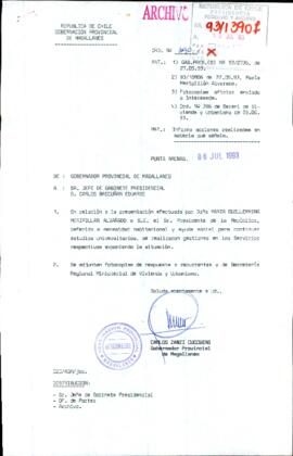 [Orden N° 390 de la Gobernación Provincial de Magallanes]