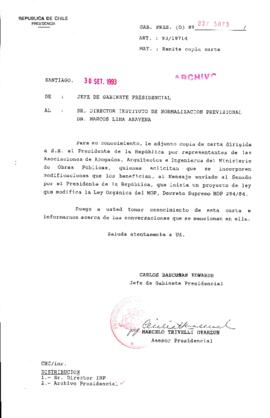 [Oficio Gab. Pres. Ord. N° 5073 de Jefe de Gabinete Presidencial, remite copia de carta que se indica]