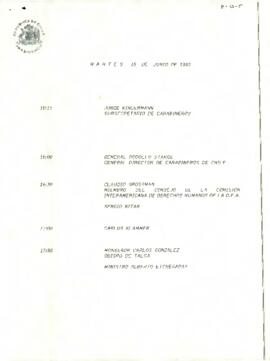 Programa Martes 15 de Junio de 1993.