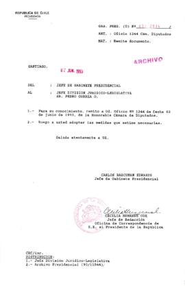 [Oficio  Gab. Pres. Ord. N° 2894 de Jefe de Gabinete Presidencial, remite documento]