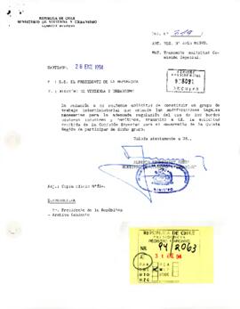 Oficio RES. Nº319 Desde el Ministerio de Vivienda y Urbanismo a S.E. El Presidente de la República