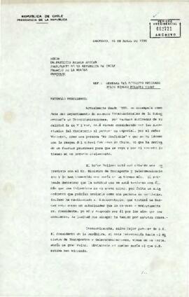 Memorando interno emitido por el sr. Guillermo Maturana Donoso, funcionario de la Dirección Administrativa del Palacio de La Moneda, dirigido al Presidente de la República, sr. Patricio Aylwin Azócar
