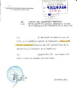 [Memorandum del Director de Ceremonial y Protocolo]