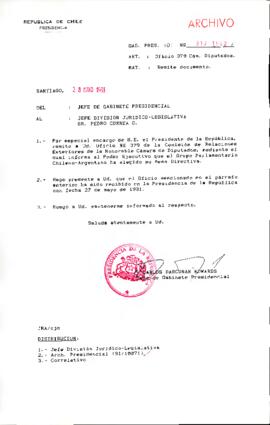 [Se remite Oficio N°379 a Jefe de la División Jurídico Legislativa]