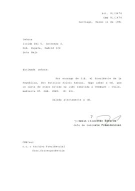 Carta remitida a Codelco Chile