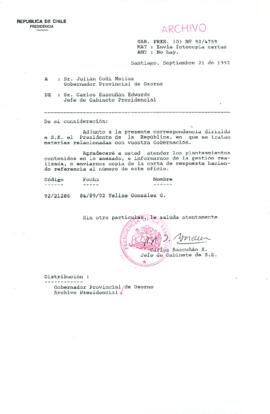 [Oficio Ord. N° 4759 de Jefe de Gabinete Presidencial, remite copia de carta]