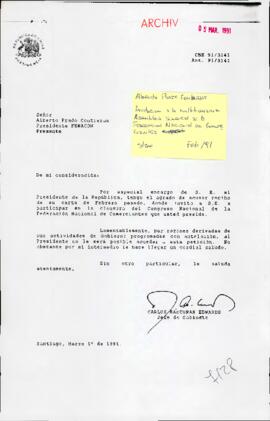 [Carta en respuesta a invitación a participar en Asamblea Sindical de la Federación Nacional de Comerciantes]