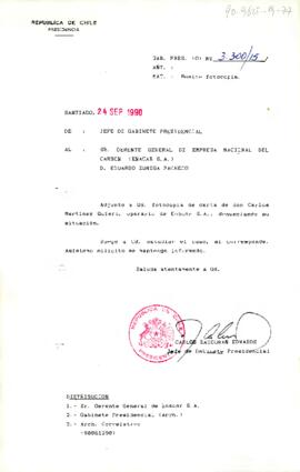 [Carta del Jefe de Gabinete Presidencial a Gerente General de Enacar S.A.]