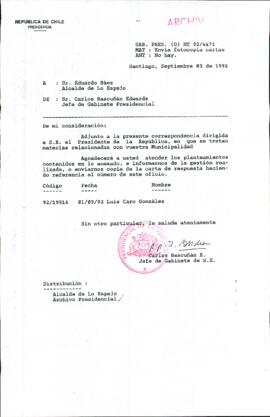 [Oficio Ord. N° 4471 de Jefe de Gabinete Presidencial, remite copia de carta]