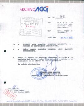 [Envío de copia de respuesta entregada a Srta. Ana Hevia]