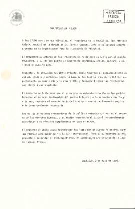 Comunicado de Prensa (sobre la situación en Medio Oriente)