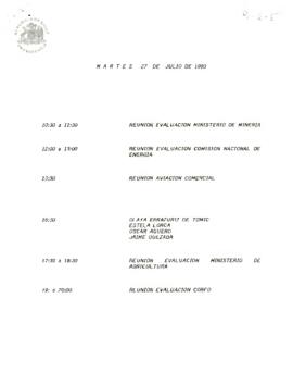 Programa Martes 27 de Julio de 1993.