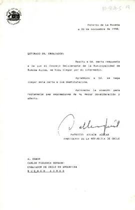 [Se remite carta de embajada de Chile en Buenos Aires]