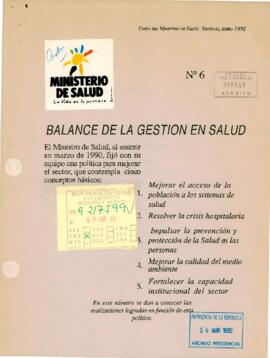 Balance de la Gestión en Salud - Carta del Ministerio de Salud Nº6