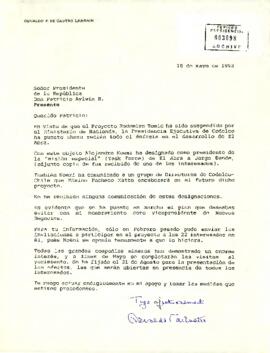Carta del sr. Osvaldo F. de Castro Larraín, dirigida al Señor Presidente de la República, Don Patricio Aylwin